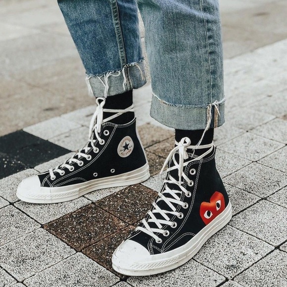 ‼️SOLD‼️Commes Des Garcons x Converse Heart Hightop Sneakers ♥️ - Picture 2 of 10